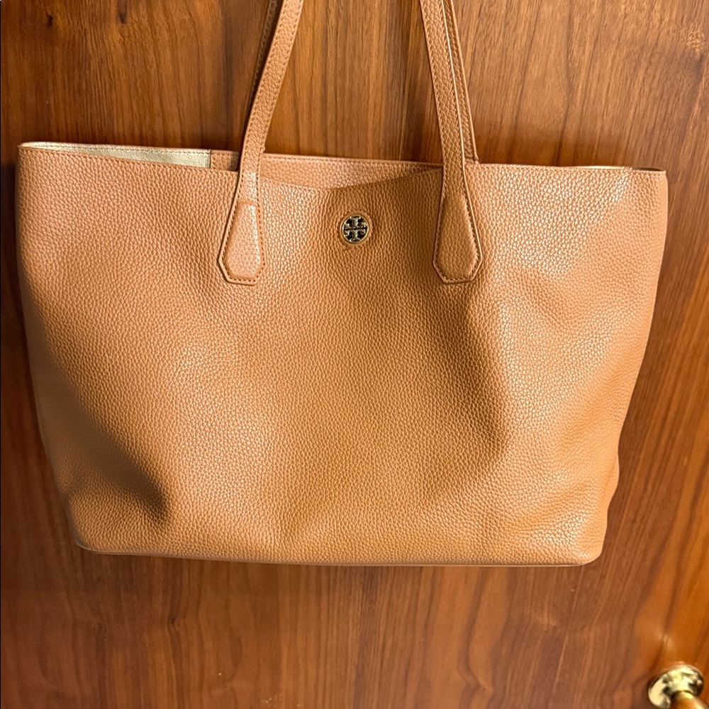 Tory Burch Tan Pebbled Leather Tote